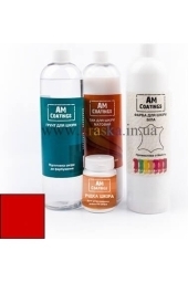 Набор для покраски и реставрации кожаного кресла с матовым лаком - Красный AM Coatings