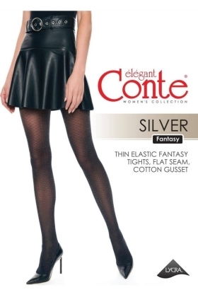 Колготки женские Conte Fantasy SILVER с сияющим ажурным рисунком