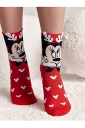 Носки женские Conte Новогодние 21с-73сп (646) «Christmas Minnie» с люрексом ©Disney