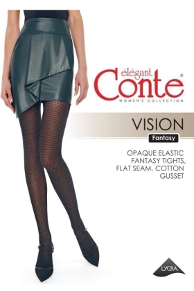 Колготки женские Conte Fantasy Vision с геометрическим рисунком
