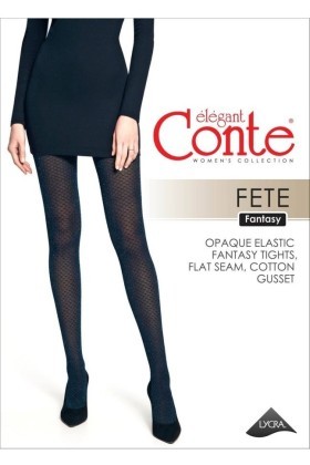 Колготки женские Conte Fantasy Fete с ажурным геометрическим рисунком и цветным люрексом