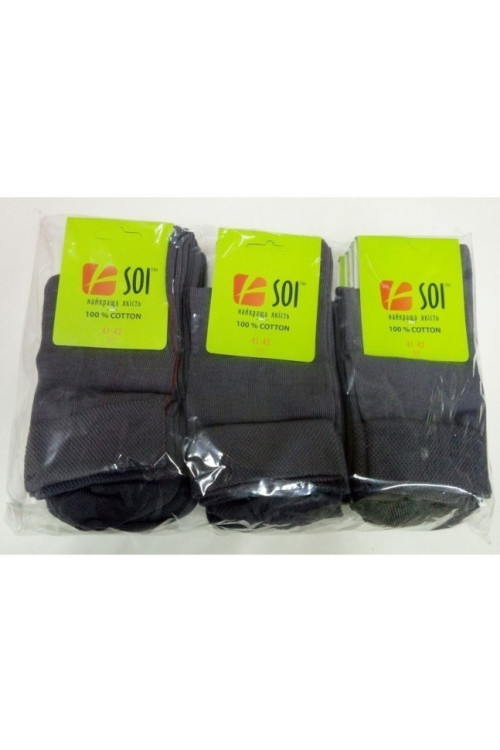 Шкарпетки чоловічі SOI™ (упаковка 12 шт.) 100% cotton Шкарпетки чоловічі SOI™ (упаковка 12 шт.) 100% cotton