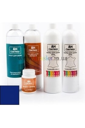 Набор для покраски и реставрации кожаных сидений с матовым лаком - Синий AM Coatings