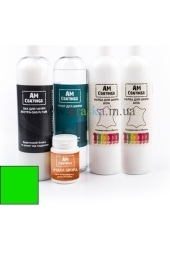Набор для покраски и реставрации кожи салона с экстра-защитным глянцевым лаком - Кислотно-зеленый AM Coatings