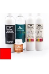 Набор для покраски и реставрации кожи салона с экстра-защитным глянцевым лаком - Кислотно-красный AM Coatings