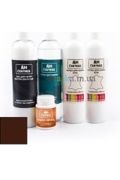 Набор для покраски и реставрации кожи салона с экстра-защитным глянцевым лаком - Коричневый AM Coatings