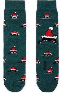 Шкарпетки чоловічі Diwari Новорічні 19С-66СП (524) з пухнастою ниткою «Xmas cat»