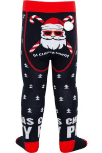Колготки дитячі Conte-kids новорічні 21С-31/1СП (584) з помпоном «SantaParty»