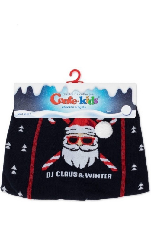 Колготки дитячі Conte-kids новорічні 21С-31/1СП (584) з помпоном «SantaParty»